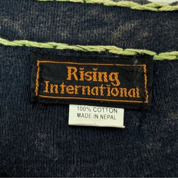 Rising International Embroidered Dress Womens Size Small Black Artsy Boho Hippie - Picture 5 of 10